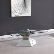 Jenny Glass Top Stainless Steel Coffee Table Chrome Default Title