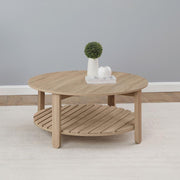 Fowler 1-shelf Round Engineered Wood Coffee Table Natural Default Title