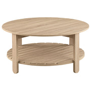 Fowler 1-shelf Round Engineered Wood Coffee Table Natural
