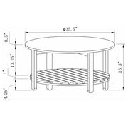 Fowler 1-shelf Round Engineered Wood Coffee Table Natural