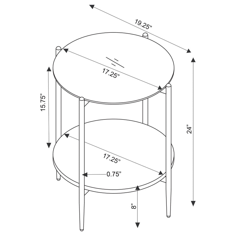 Jonelle Round Coffee and End Table Set Gold