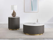 Jason Round Marble Coffee and End Table Set 2-piece
