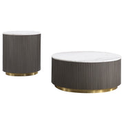 Jason Round Marble Coffee and End Table Set