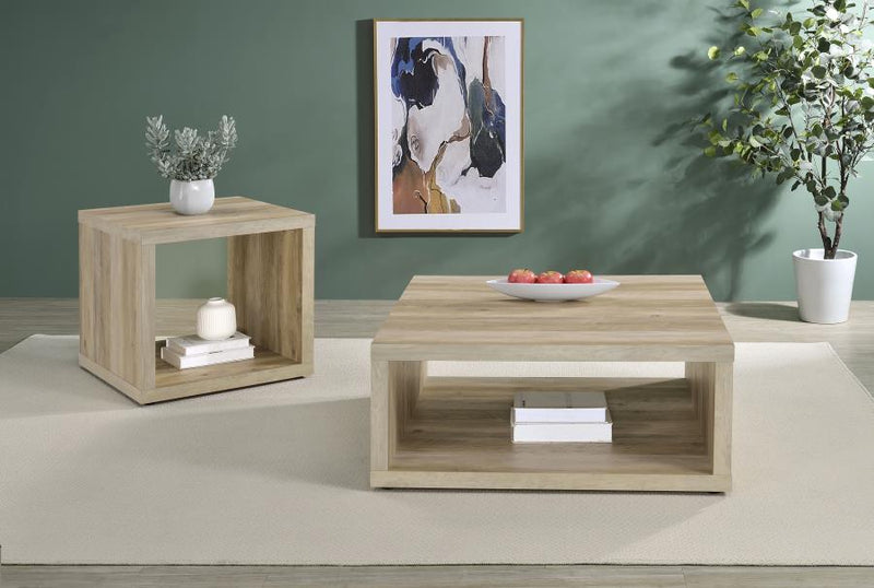 Frisco Coffee and End Table Set Distressed Pine 2-piece