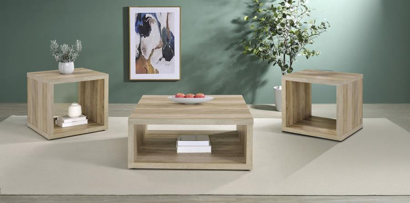 Frisco Coffee and End Table Set Distressed Pine 3-piece
