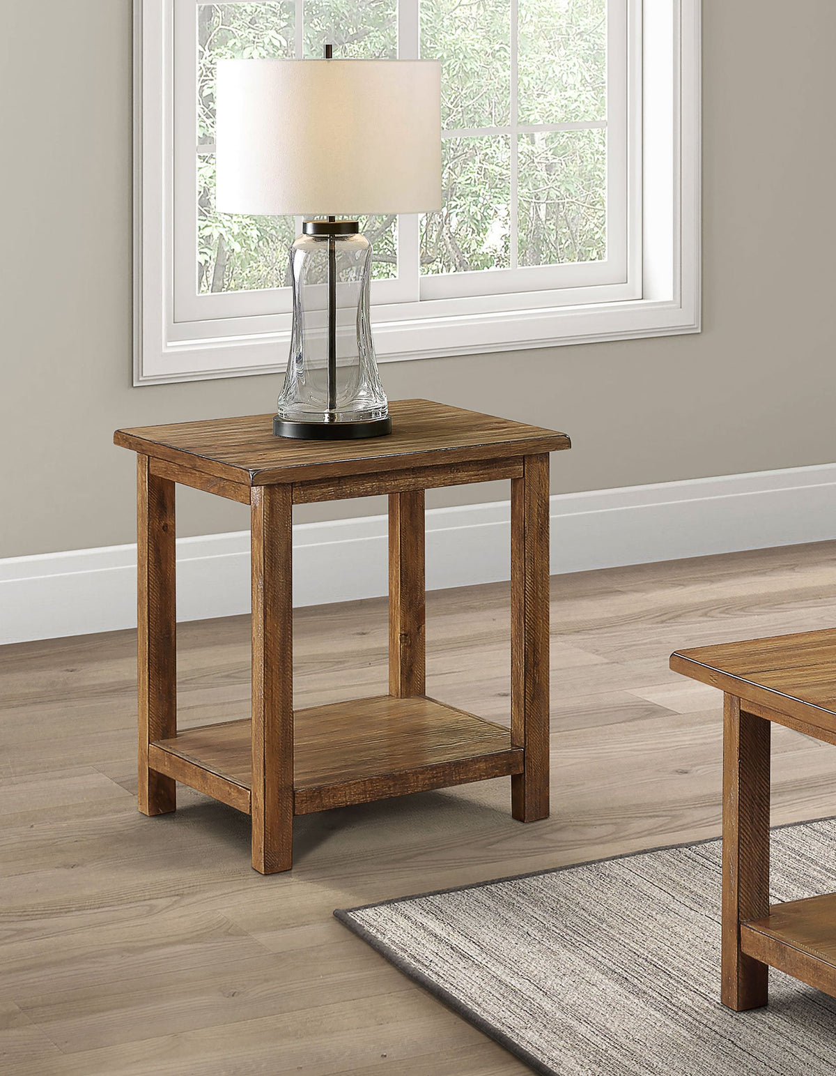 Payne Wood End Table with Shelf