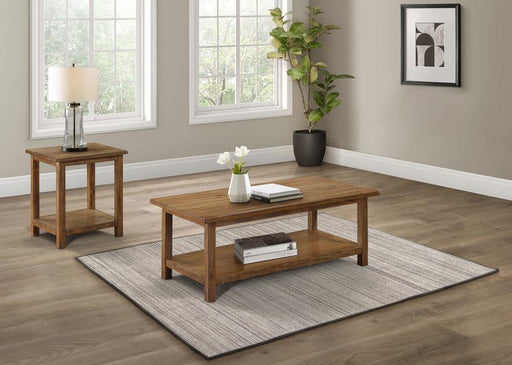 Payne Coffee and End Table Set Distressed Brown 2-piece