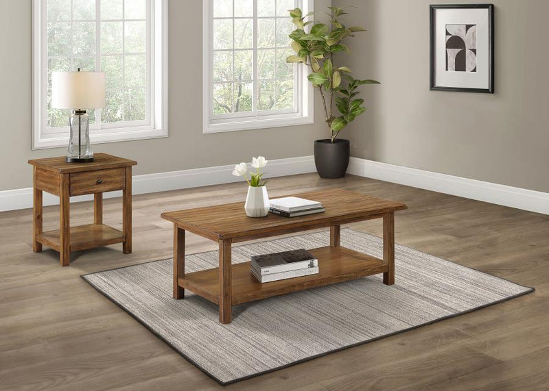 Payne Coffee and 1-drawer End Table Set Distressed Brown 2-piece