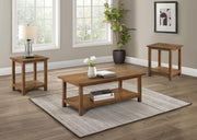 Payne Coffee and End Table Set Distressed Brown 3-piece