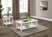 Payne Coffee and End Table Set Distressed White 2-piece
