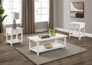 Payne Coffee and 1-drawer End Table Set Distressed White 3-piece