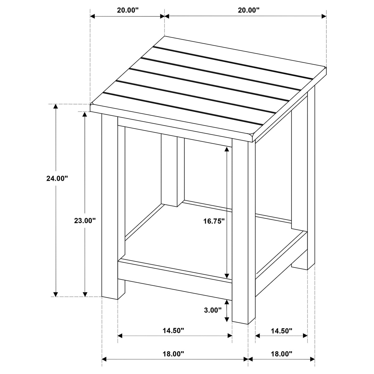 Payne Wood End Table with Shelf