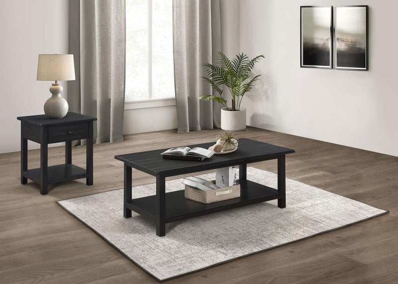 Payne Coffee and 1-drawer End Table Set Distressed Java 2-piece