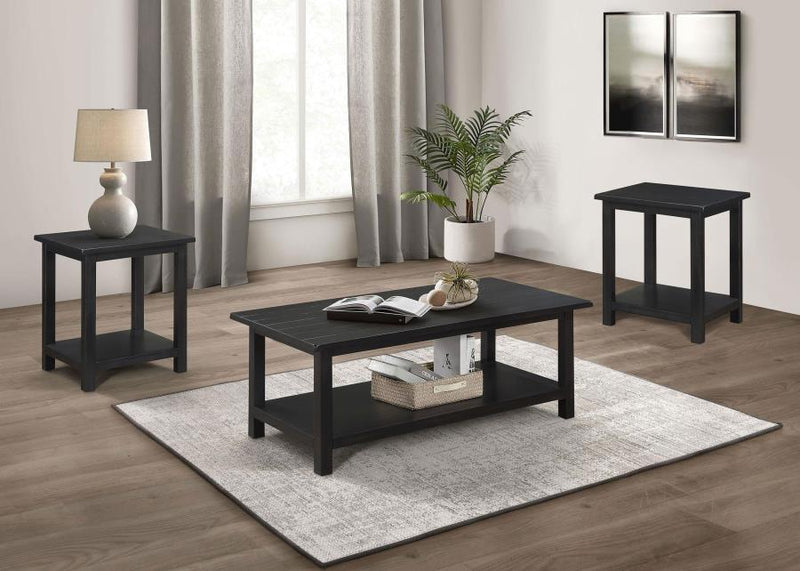 Payne Coffee and End Table Set Distressed Java 3-piece