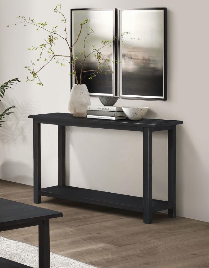 Payne Wood Entryway Sofa Console Table Distressed Java