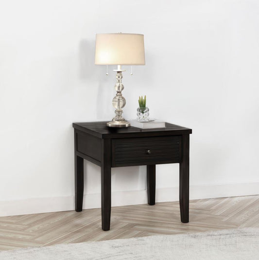 Concord 1-drawer Square End Table Distressed Java Default Title