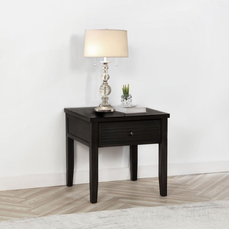 Concord 1-drawer Square End Table Distressed Java Default Title