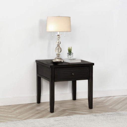 Concord 1-drawer Square End Table Distressed Java Default Title