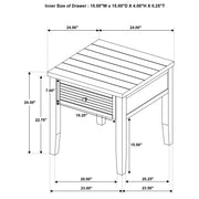 Concord 1-drawer Square End Table Distressed Java