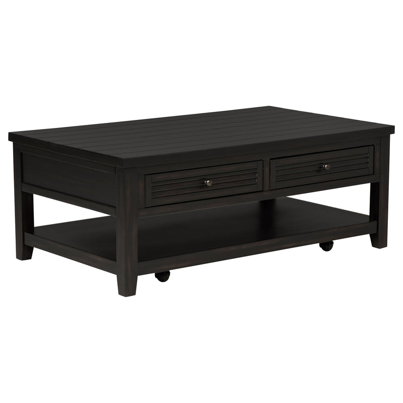 Concord Coffee and End Table Set Distressed Java