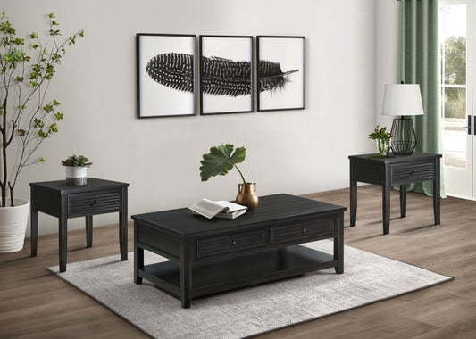 Concord Coffee and End Table Set Distressed Java 3-piece