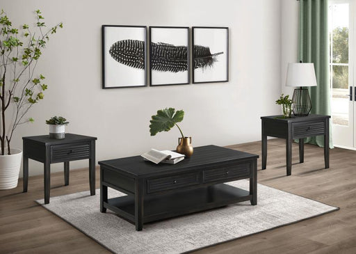 Concord Coffee and End Table Set Distressed Java 3-piece