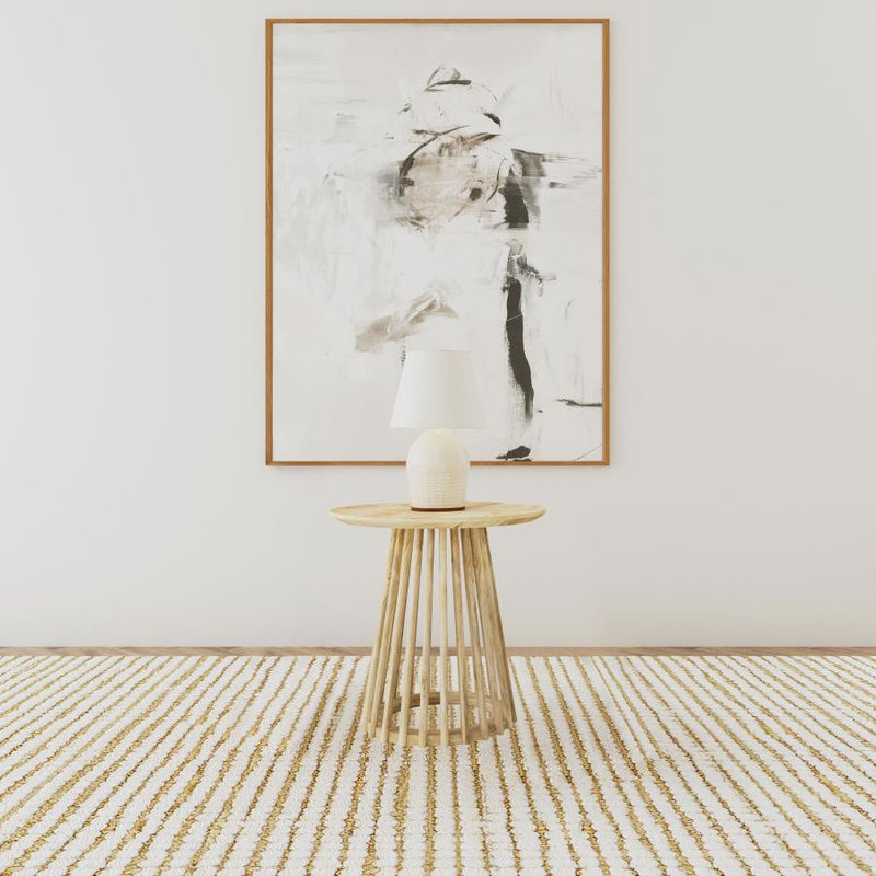 Touhy Round Solid Wood End Side Table Natural Mango Default Title