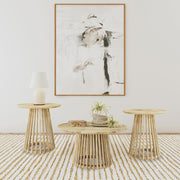 Touhy Round Coffee and End Table Set Natural Mango 3-piece