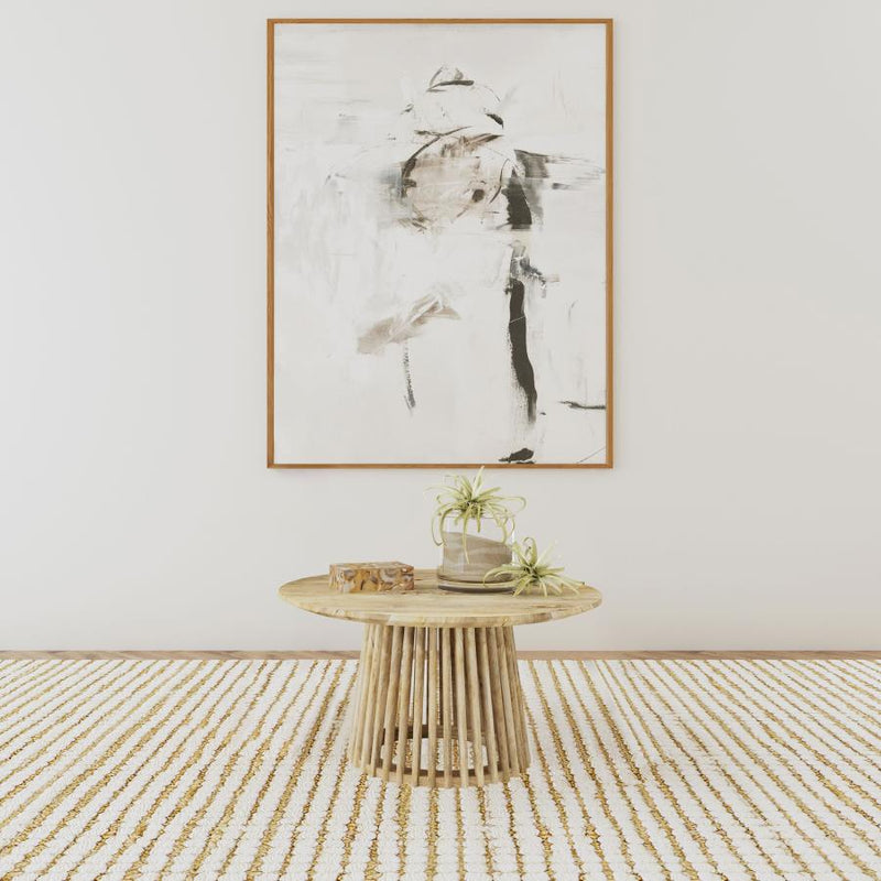 Touhy Round Solid Wood Cocktail Coffee Table Natural Mango Default Title