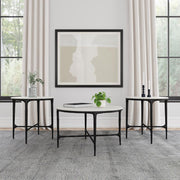 Hermas Round Marble Coffee and End Table Set 3-piece
