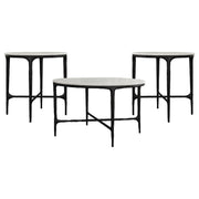 Hermas Round Marble Coffee and End Table Set