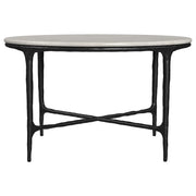 Hermas Round Genuine Marble Top Metal Coffee Table White