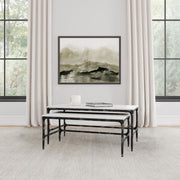 Ebby 2-piece Genuine Marble Top Nesting Coffee Tables White Default Title