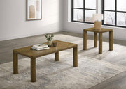 Castlewood Cocktail Coffee Table Set Brown Oak 2-piece