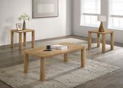 Castlewood Cocktail Coffee Table Set Washed Oak 3-piece