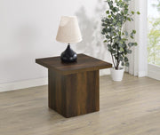 Devar Square Engineered Wood End Table Dark Pine