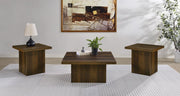 Devar Square Coffee and End Table Set Dark Pine 3-piece