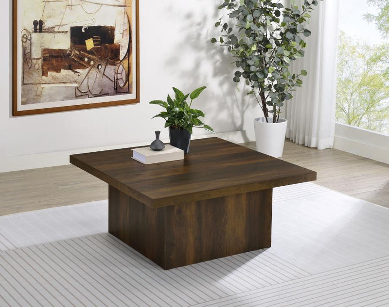 Devar Square Engineered Wood Coffee Table Dark Pine