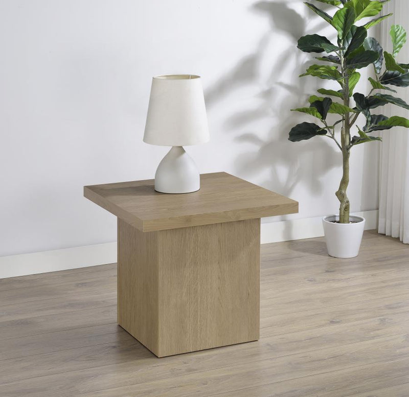 Devar Square Engineered Wood End Table Latte