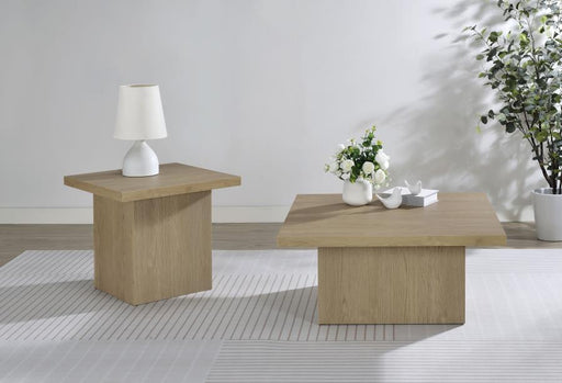 Devar Square Coffee and End Table Set Latte 2-piece