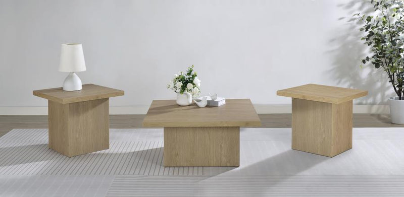Devar Square Coffee and End Table Set Latte 3-piece