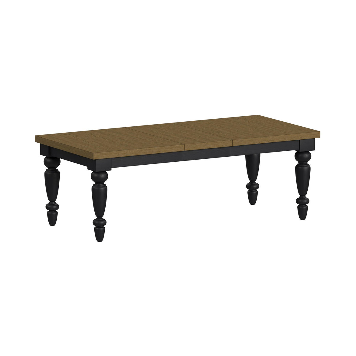 Heritage - Rectangular Dining Table With 18" Leaf - Oak Brown And Black