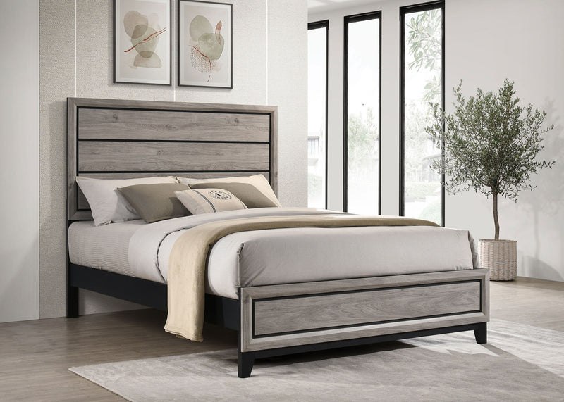 Watson Wood Queen Panel Bed Light Taupe