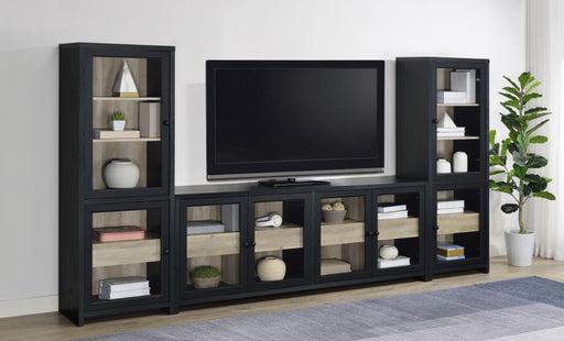 Denison 3-piece Entertainment Center 79-inch TV Stand Black Default Title