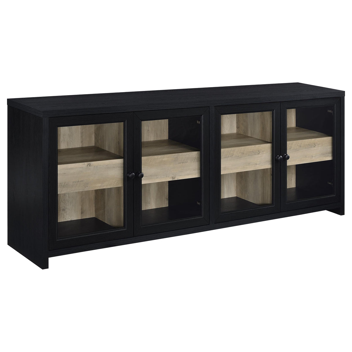 Denison 3-piece Entertainment Center 79-inch TV Stand Black