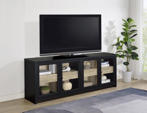 Denison 79-inch 4-door TV Stand Media Console Black Default Title