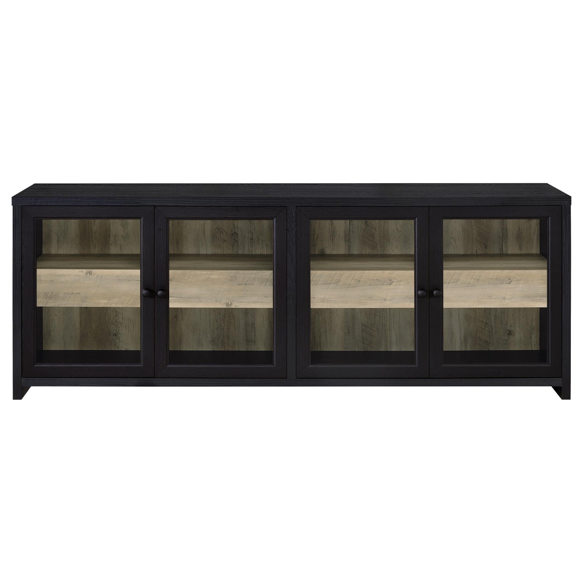 Denison 79-inch 4-door TV Stand Media Console Black