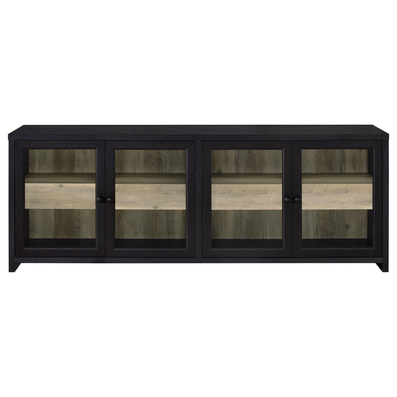 Denison 79-inch 4-door TV Stand Media Console Black