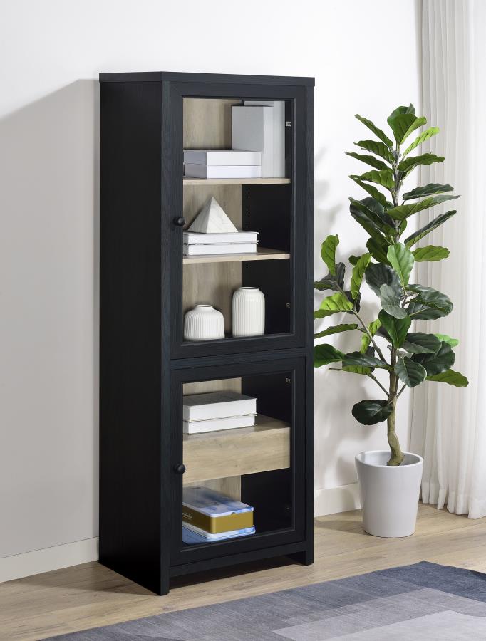 Denison 67-inch 2-door Media Tower Storage Cabinet Black Default Title