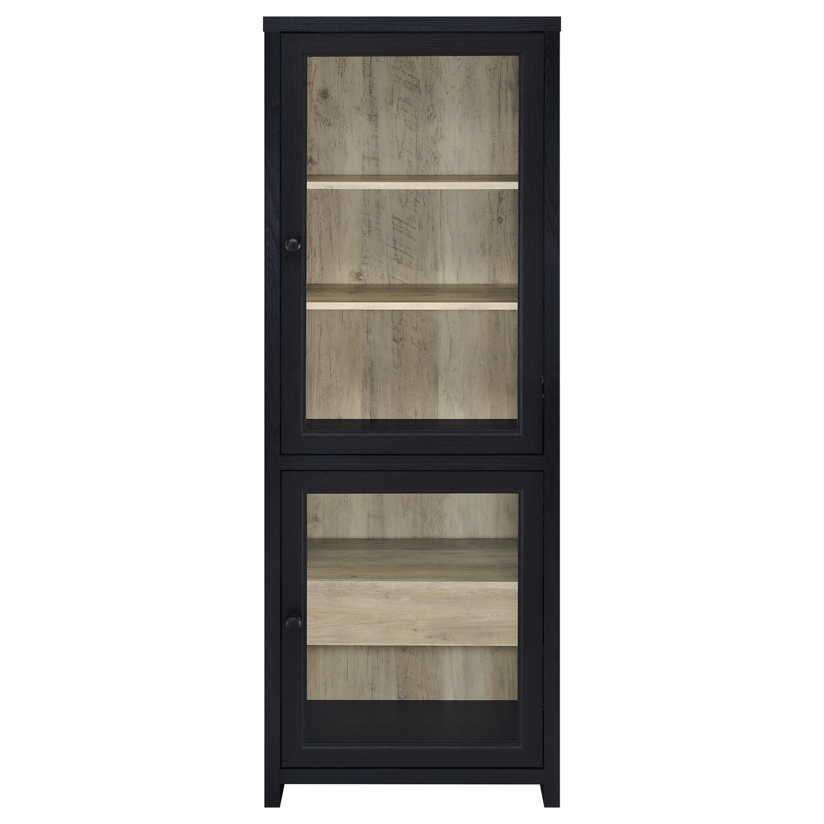 Denison 67-inch 2-door Media Tower Storage Cabinet Black